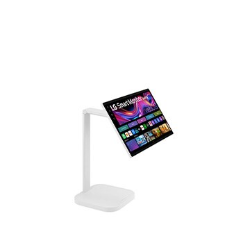 +30 degree side view with monitor height adjusted downward