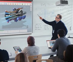  Scenes of LG ProBeam usage in school.	