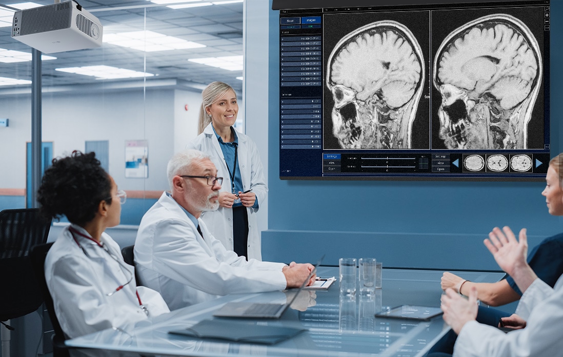 Scenes of LG ProBeam usage in hospital.