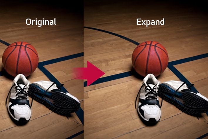 An image demonstrating the Gen AI feature for expanding an existing image.