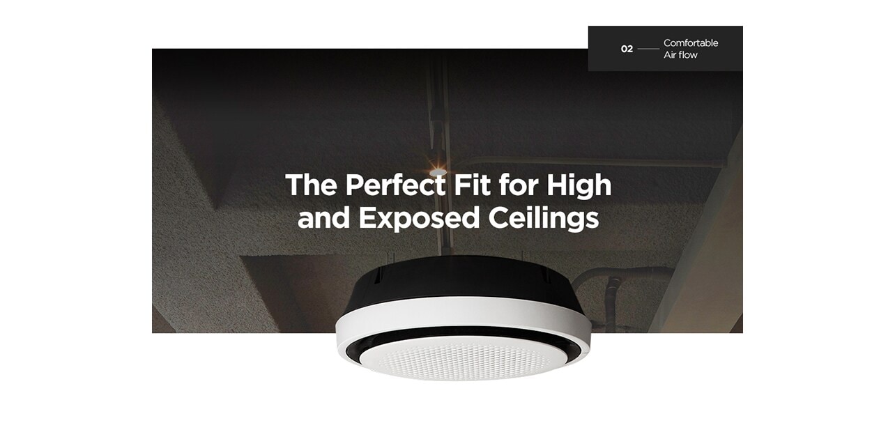 Product image of Round Cassette installed on the ceiling.