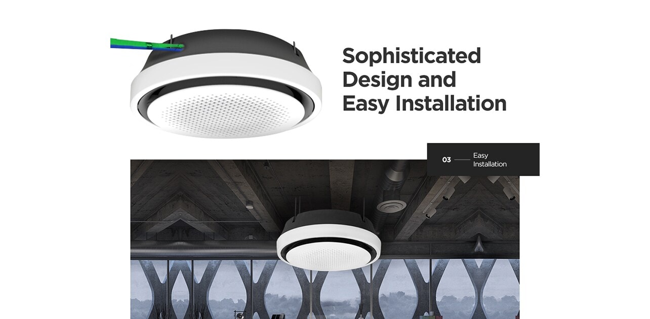 Round Cassette built in the ceiling.