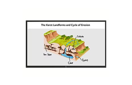 'A digital kiosk screen displaying an advertisement for “Strawberry Dessert” with images of layered strawberry cakes and an “Order!” button.