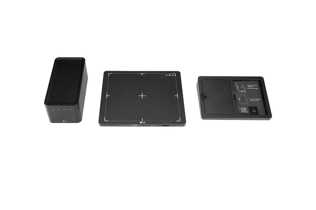 LG Digital X-ray Detector with a-Si TFT, Top View of LG Digital X-Ray Detector 10HQ701G with Control Box and Battery Charger, 10HQ701G