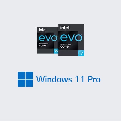 It shows Intel® Evo & Window 11 logos.