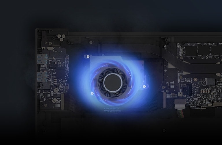 LG 16Z90R-G The animation shows the cooling fan is running.