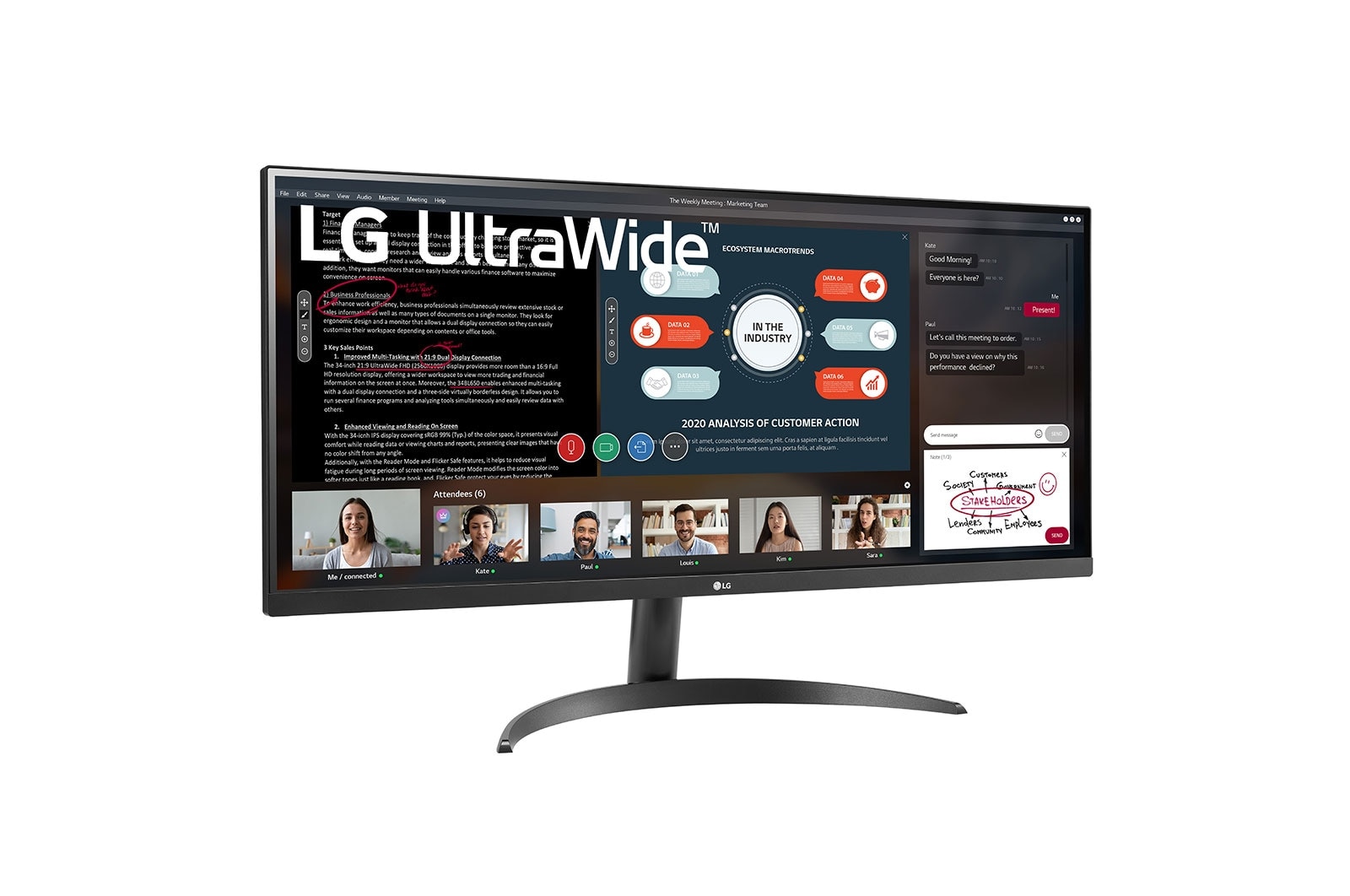 LG  86.36cm (34) 21:9 UltraWide™ Full HD IPS Monitor with AMD FreeSync™, 34WP500-B
