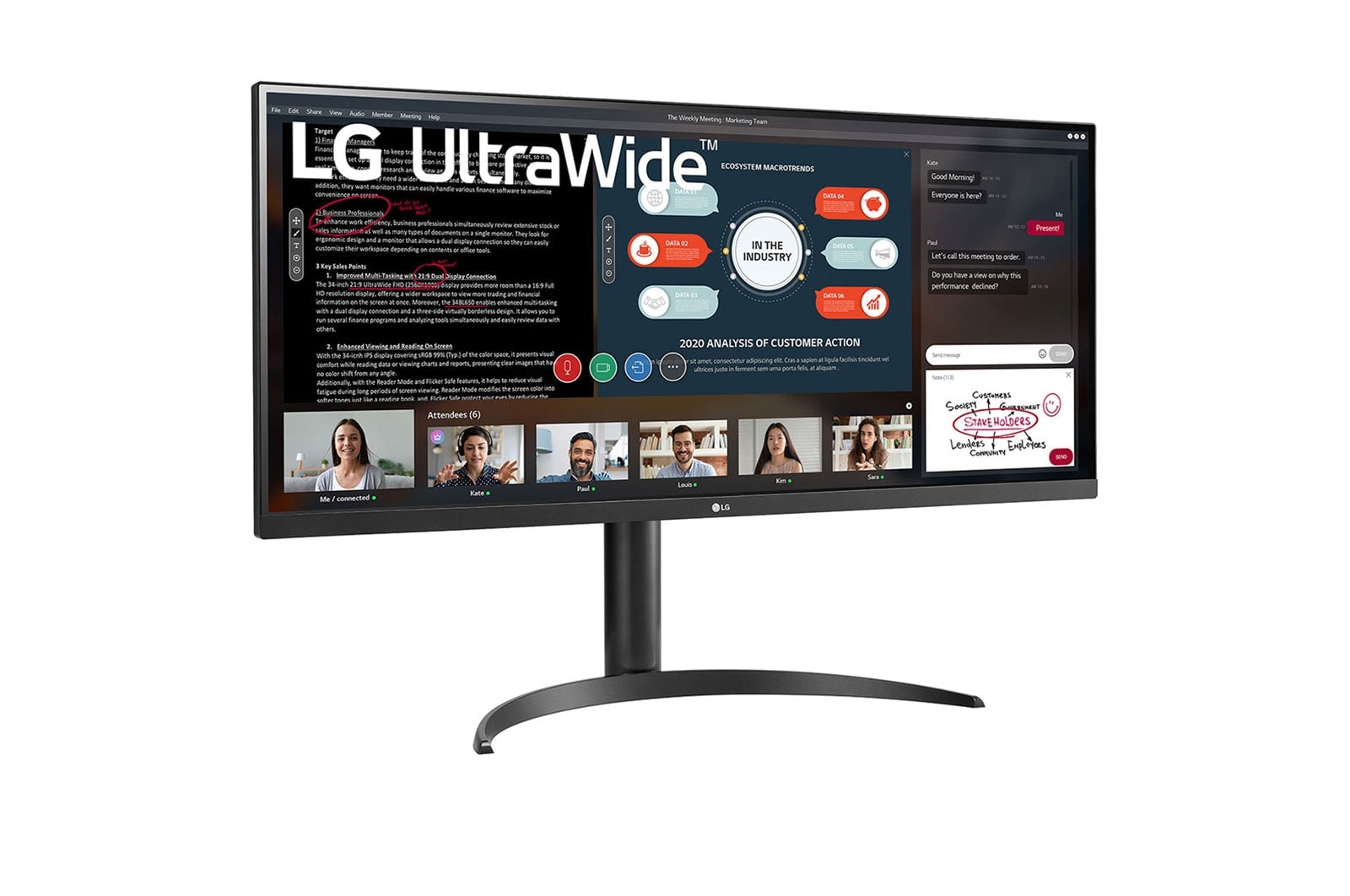 LG 86.36 cm (34) 21:9 UltraWide™ Full HD IPS Monitor with AMD FreeSync™, 34WP550-B