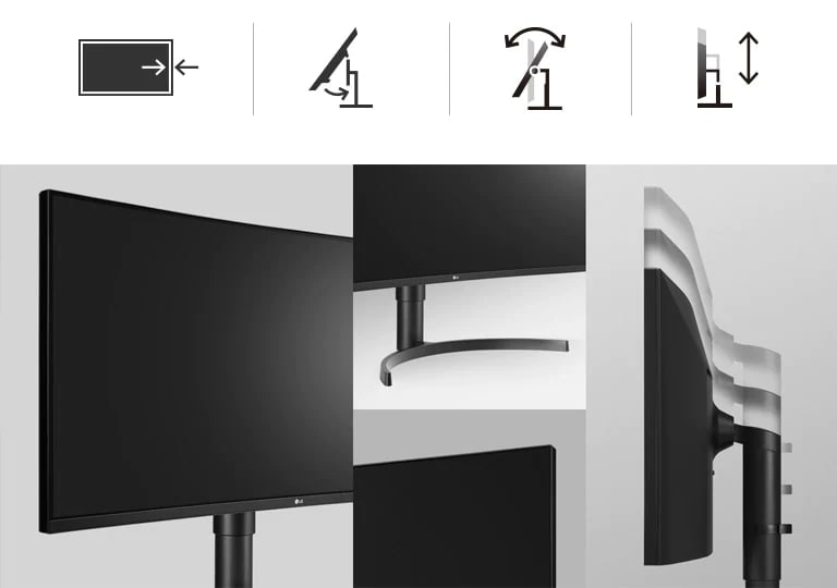 Ergonomic Design : Virtually Borderless Design, One Click Stand, Tilt, and Height