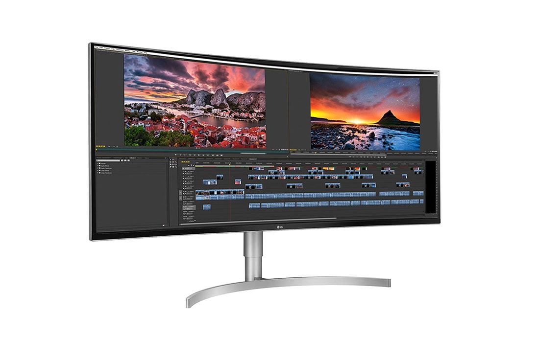 LG 96.52cm (38) Curved 21:9 UltraWide™ WQHD + IPS Curved LED Monitor. Now see wider and do more, seamlessly while you work from home. Expand the way you work with the LG UltraWide Monitor., 38WK95C-W