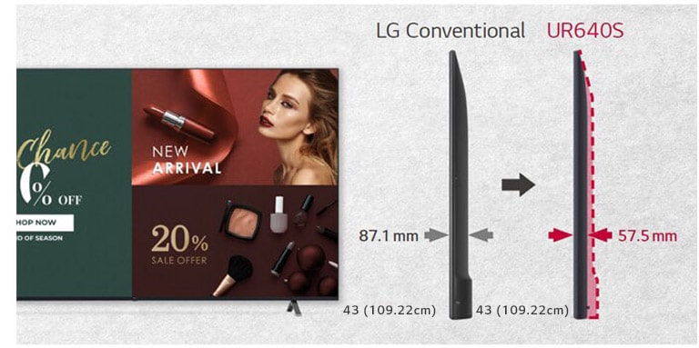 LG 43UR640S Improved Design with Slim Depth