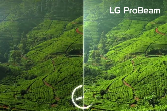 Comparison of the nature scene looking dark, and the identical nature scene looking bright.