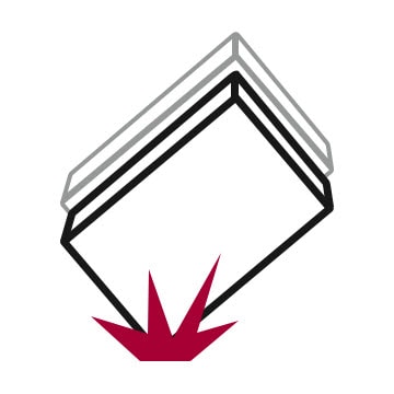 Gram having passed the MIL-STD-810G military standard of durability and reliability in the environmental condition of Shock