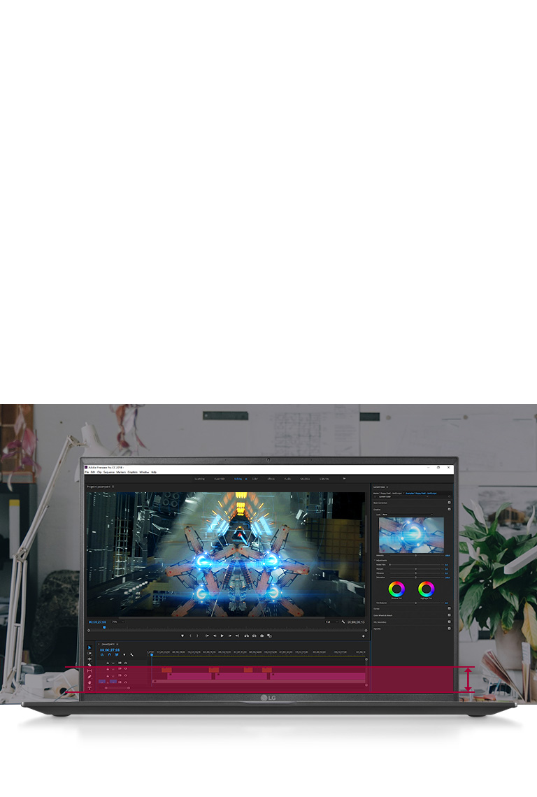 16:10 Large Screen allowing you to see more information without having to scroll down for your video editing work