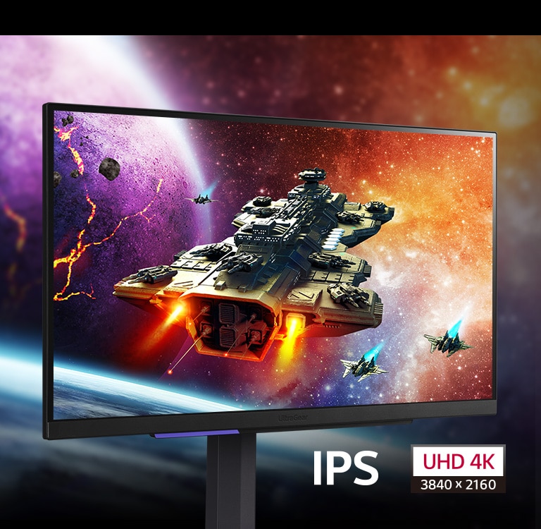 It shows spaceships in outer space. The image is very vivid and clear.