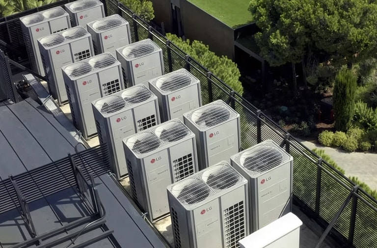 Cette image montre un exemple d'installation HVAC.
