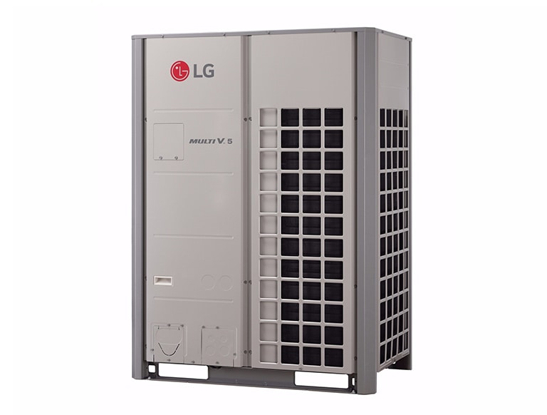 Unidad exterior de sistema LG Multi V 5, diseñada para soluciones de aire acondicionado eficientes en grandes edificios.