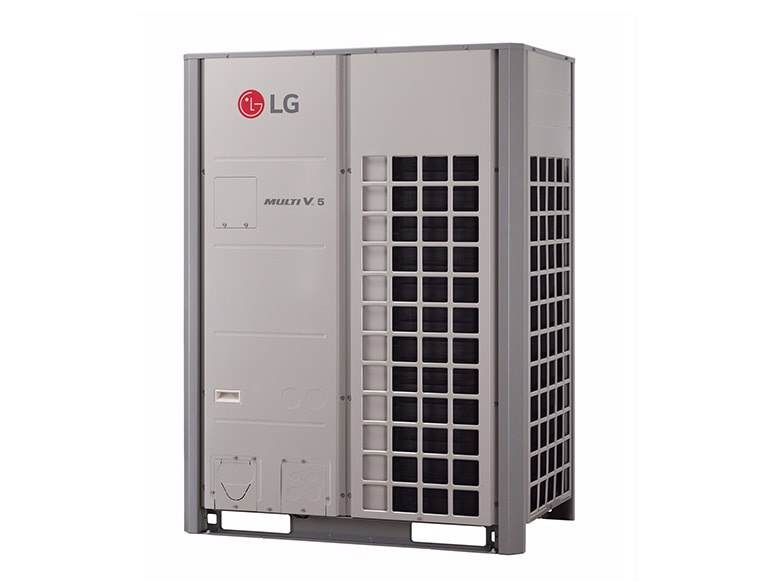 Unidad exterior de sistema LG Multi V 5, diseñada para soluciones de aire acondicionado eficientes en grandes edificios.