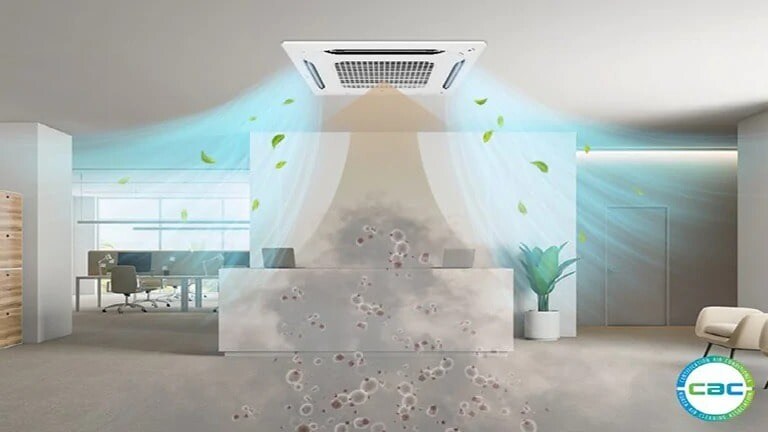 Los cassettes de purificación del aire de LG crean ambientes interiores más sanos