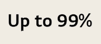 Image of the words 'Up to 99%'.