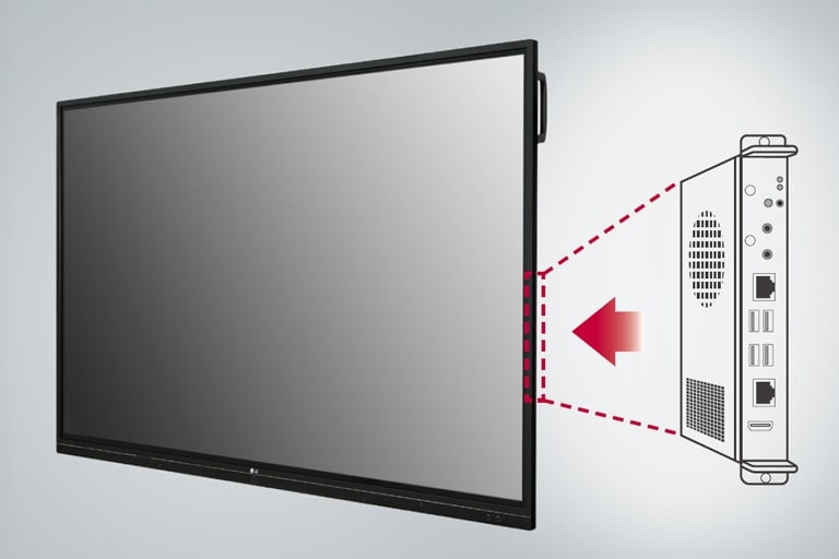 Built-in OPS Slot allows users to connect to an external desktop easily, which provides more expanded functions.
