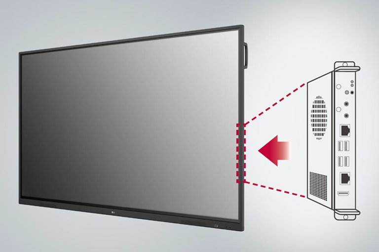 Built-in OPS Slot allows users to connect to an external desktop easily, which provides more expanded functions.