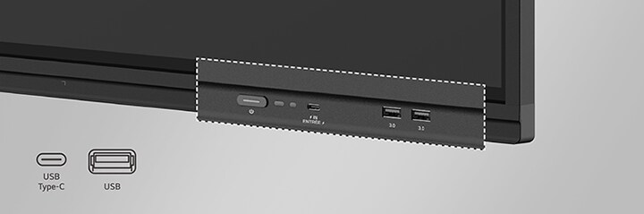 LG CreateBoard ma porty USB i HDMI z przodu.