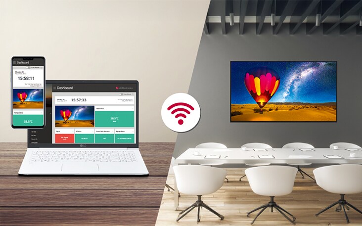 Seria UL3Q może być zdalnie sterowana i monitorowana za pomocą opcji Control Manager na urządzeniach mobilnych i/lub laptopach.