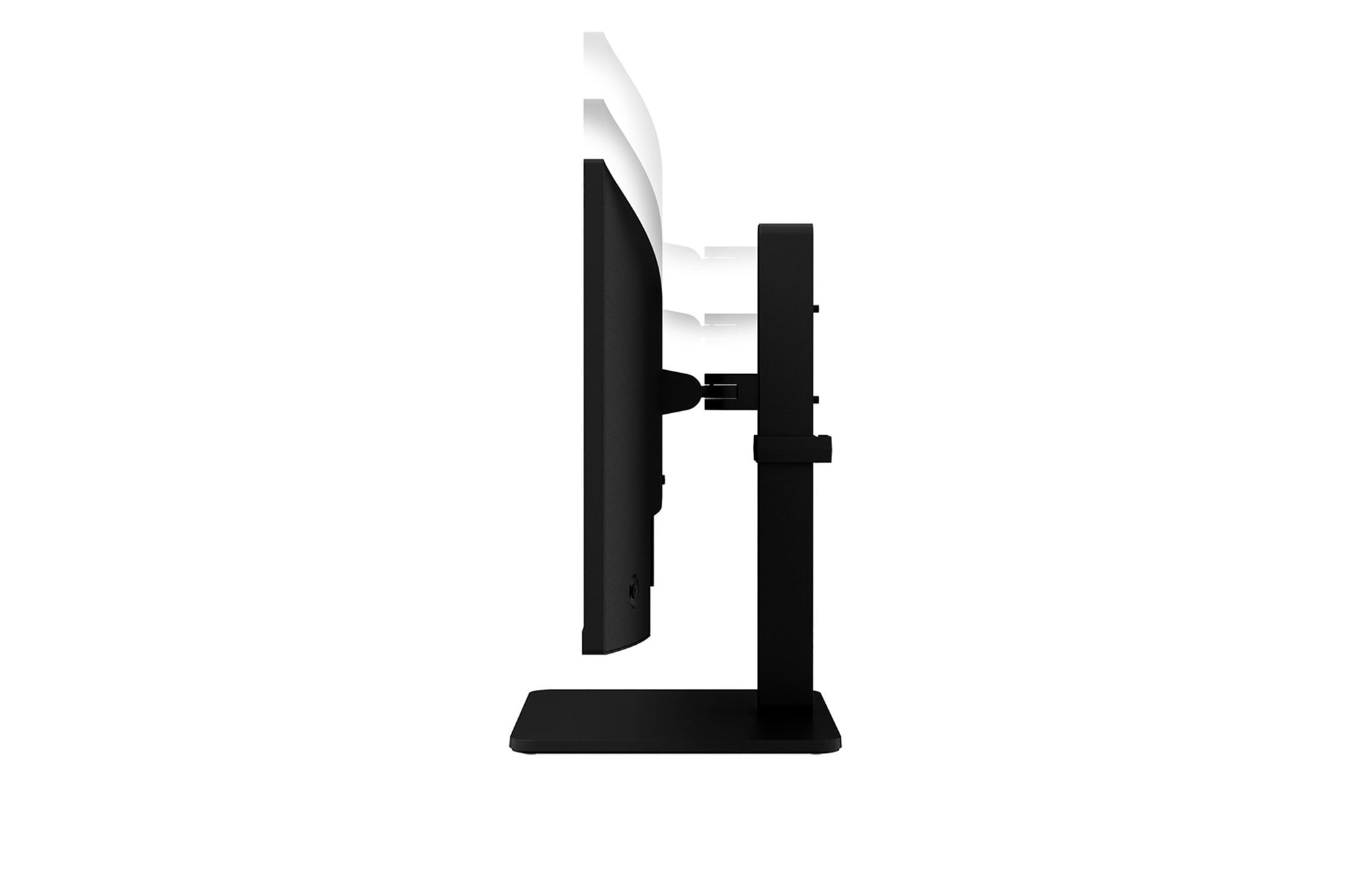 side view with monitor height moving downwards on