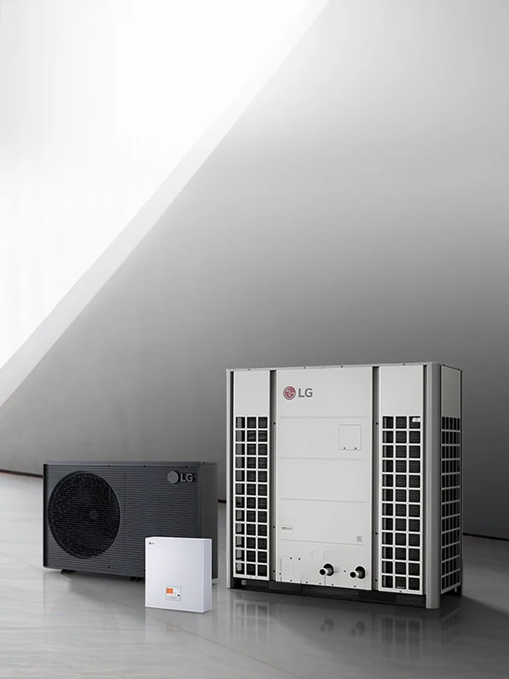 Unidades exteriores da bomba de calor comercial LG Therma V, para soluções de aquecimento eficientes e de alta capacidade
