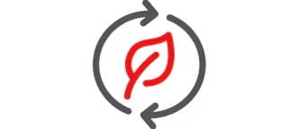 Ícone da Heat Pump (bomba de calor) que ilustra o sistema ERV da LG a aquecer água com a função de bomba de calor energeticamente eficiente