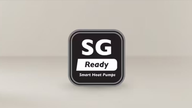 Logótipo de certificação SG Ready do LG Heat Pump Water Heater, para uma gestão de energia inteligente e eficiente.