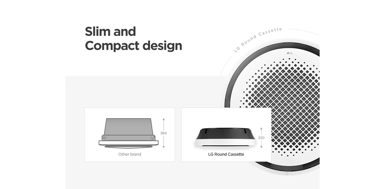 Product image of Round Cassette comparing size with other brand. 