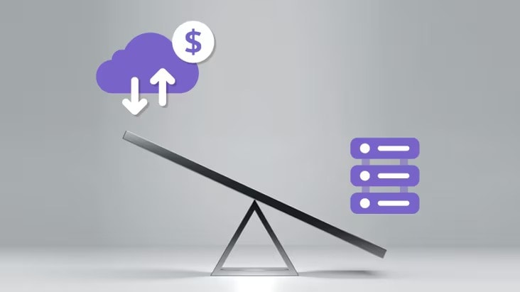 توضح هذه الصورة أنه، كحل قائم على السحابة، يوفر تكاليف استثمار أولية أقل للتكلفة الإجمالية للملكية (TCO) مقارنةً بالحلول المحلية.