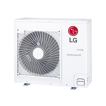 LG Single Split Outdoor Unit has a long rectangular shape and has a large fan built-in inside.