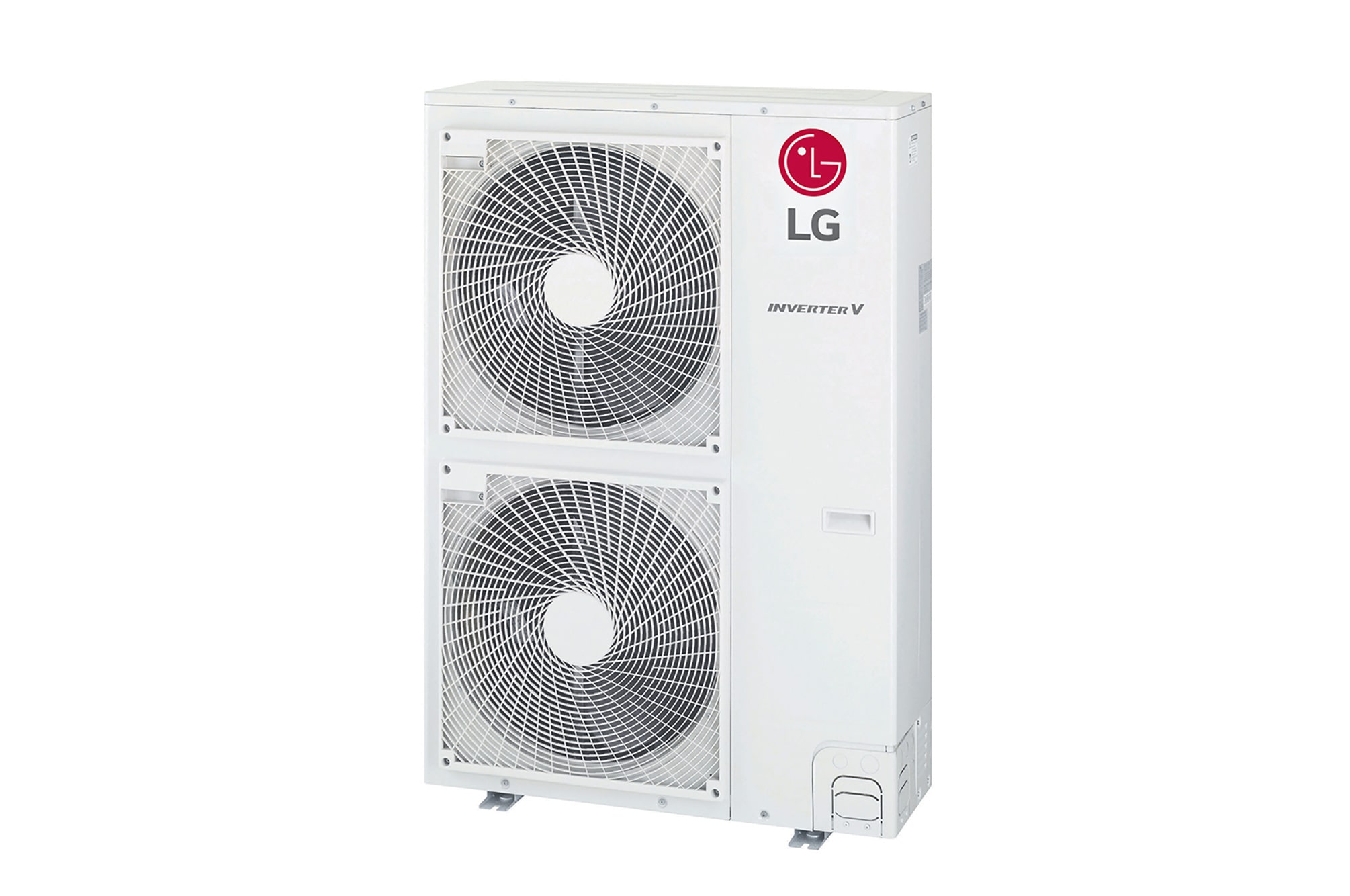 LG Single Split Outdoor Unit has a long rectangular shape and has the large fans built-in inside.