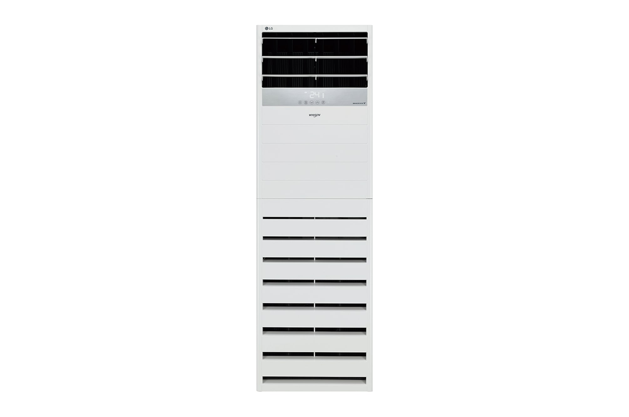 LG Floor Standing is a tall rectangular shape and has air outlets with filter on the top and bottom.