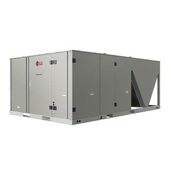 LG Single Package, square-shaped ducts on the right sides of the front.