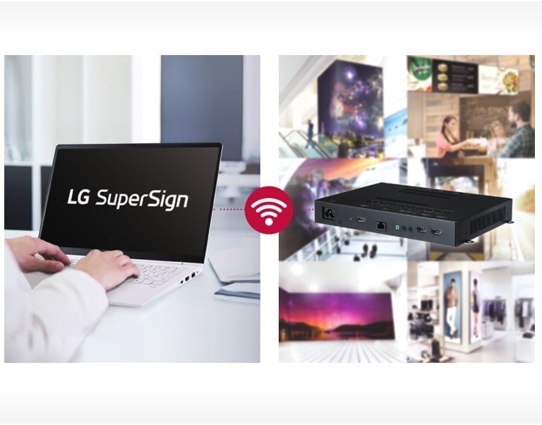 WP402 is compatible with LG SuperSign Solutions and uses SuperSign to facilitate the creation and distribution of various contents.
