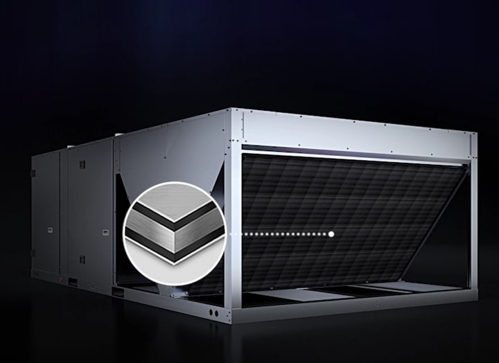 The Inverter Single Package is shown with a close-up of its coil. The coil is highlighted in a circular area. The unit is set against a dark background.