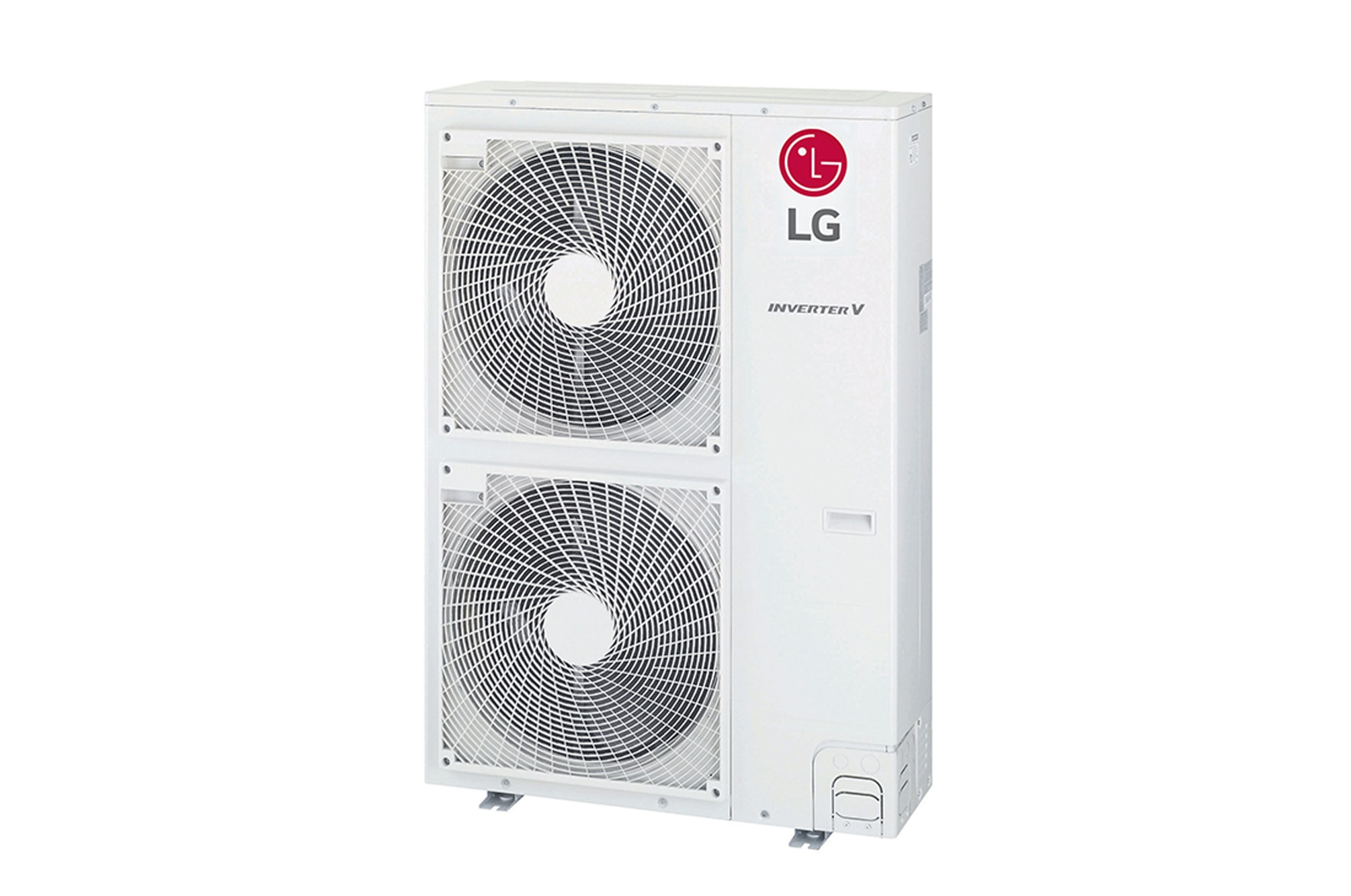 LG Single Split Outdoor Unit has a long rectangular shape and has the large fans built-in inside.