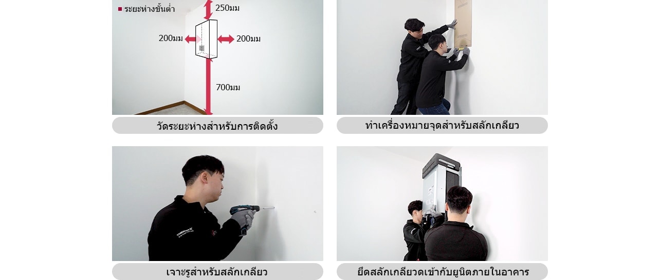 ลำดับการติดตั้งยูนิตภายในอาคารของปั๊มความร้อน