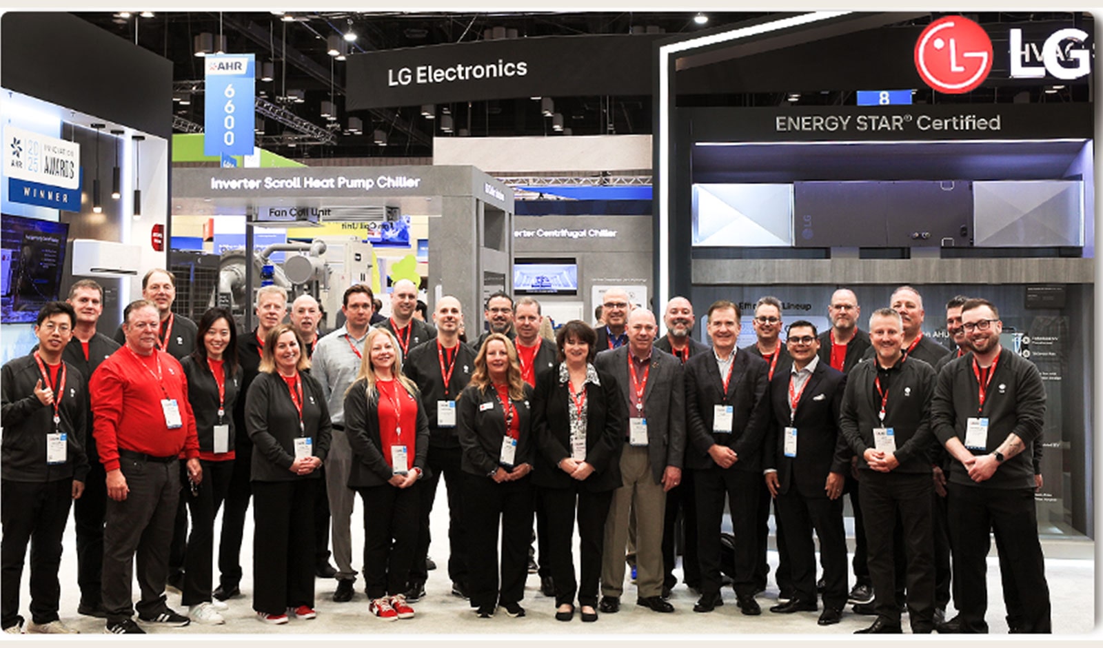 LG booth at AHR 2025 showcasing modern exhibition setup and branding.