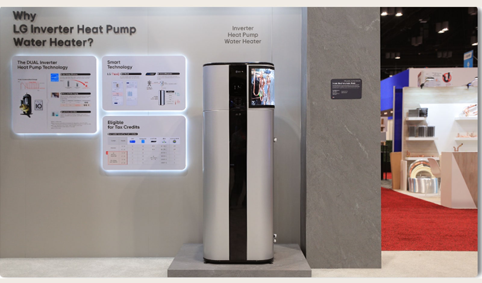LG's booth at AHR 2025 featuring advanced HVAC systems and innovative home electrification technology.