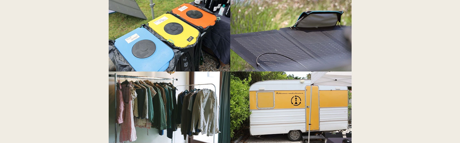 Garbage can Solar Panel Clothes Camping car