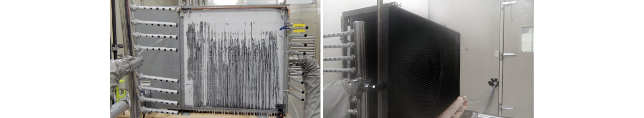 THERMA V R290 Monobloc heat pumps, outdoor coils, and fan blades