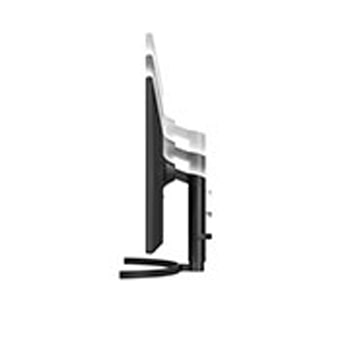 side view of the monitor moving downwards for height adjustment