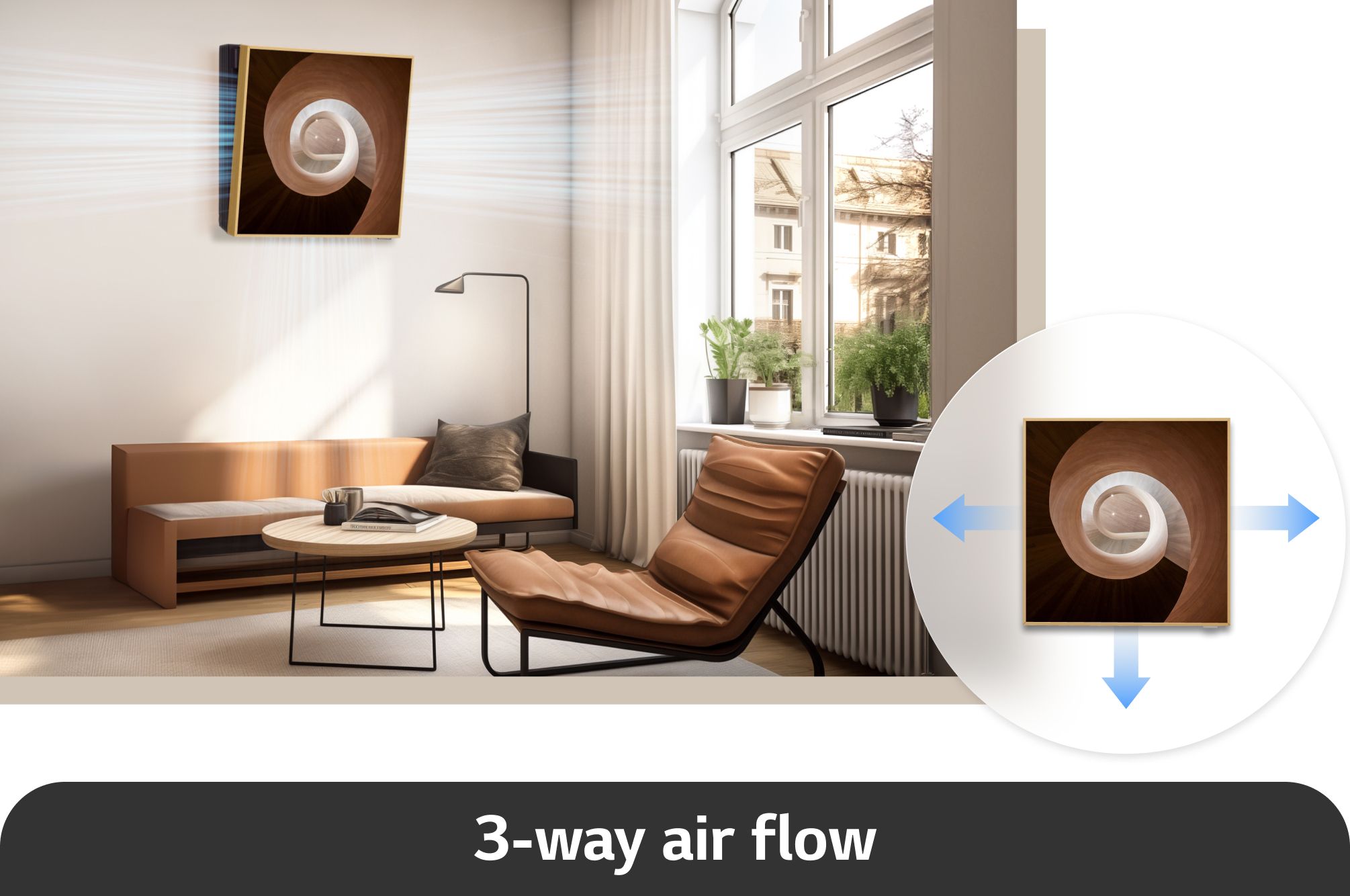LG 2.5kW ARTCOOL NewGallery Special Wall Mounted Air Conditioner Full Frame Photo Display, A09GA1