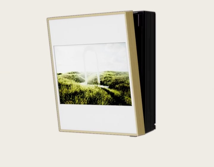 Turn appliance into art with a wood-framed 27-inch FHD display to showcase any masterpiece.