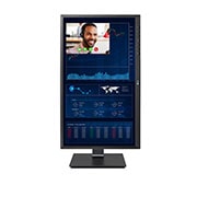 front view of the screen pivoting +90 degrees